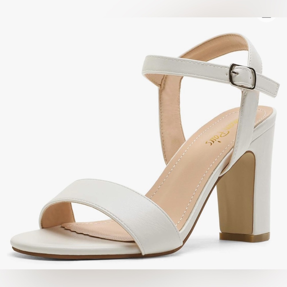 Women's Open Toe Ankle Strap High Chunky Heel Sandals